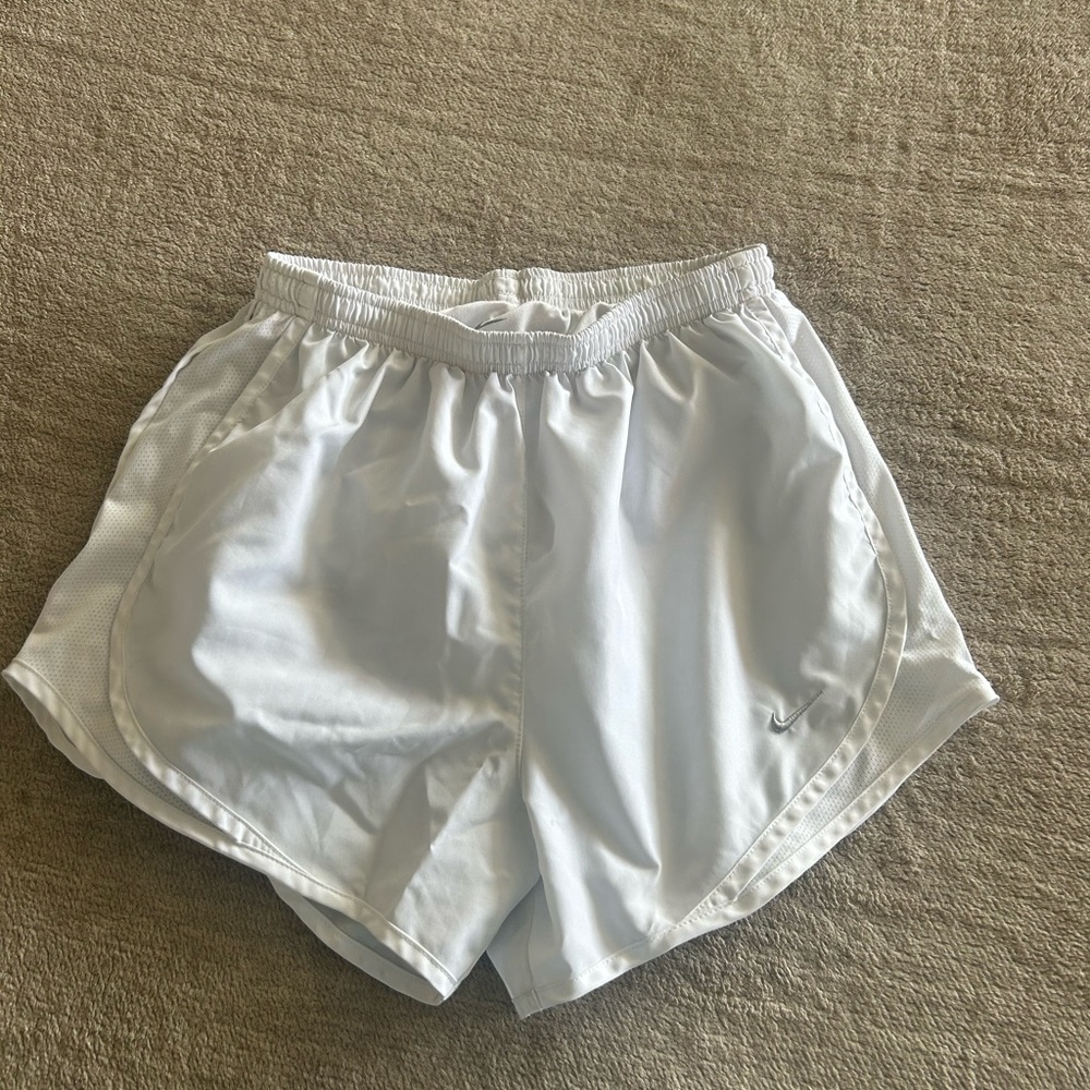 White Nike shorts